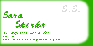 sara sperka business card